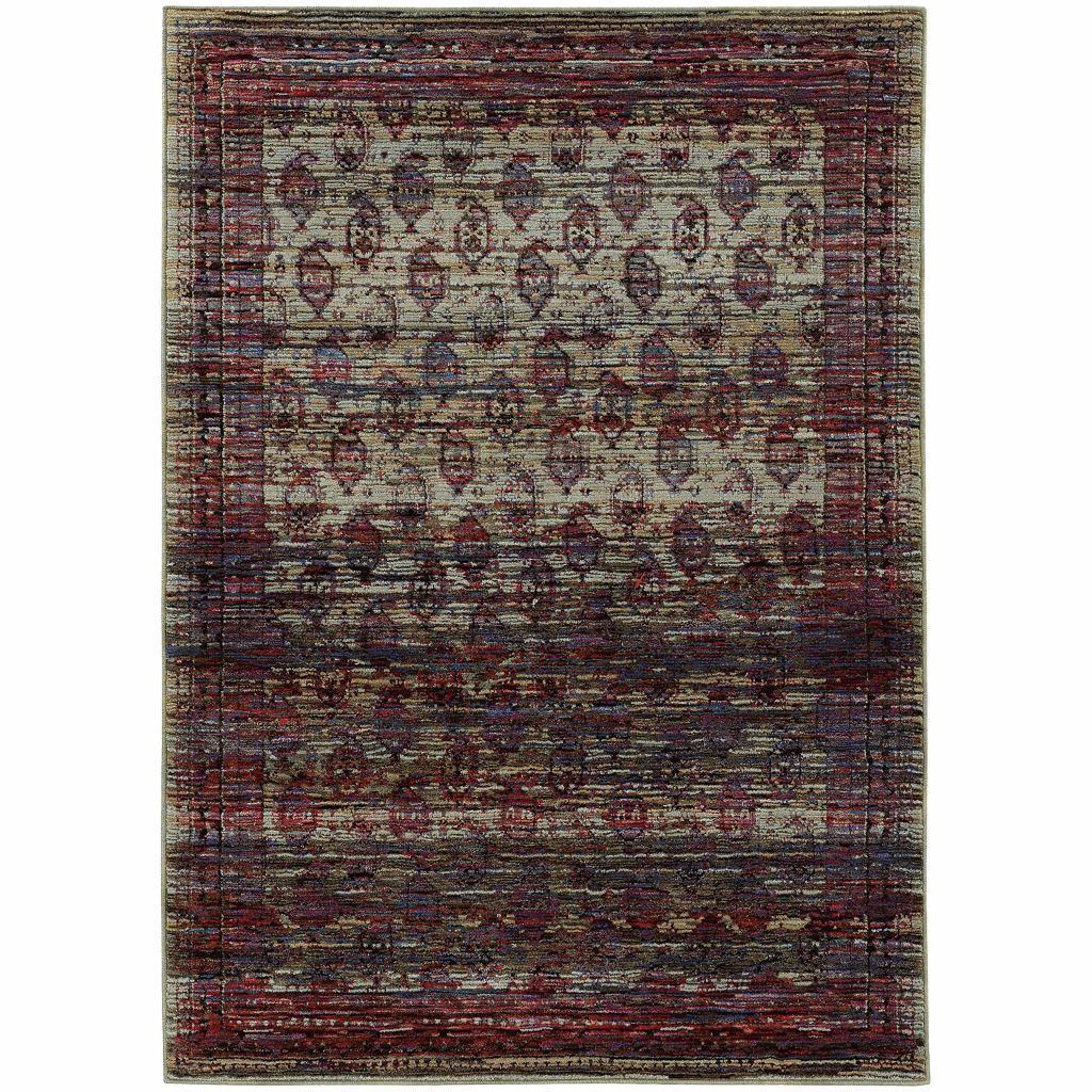 Andorra Multi Red Oriental Distressed Traditional Rug - Free Shipping