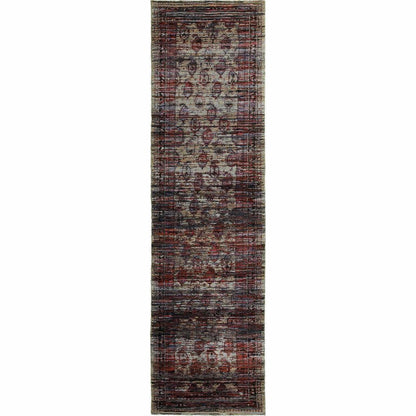 Woven - Andorra Multi Red Oriental Distressed Traditional Rug