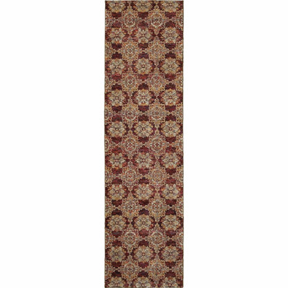 Woven - Andorra Red Gold Oriental Medallion Traditional Rug