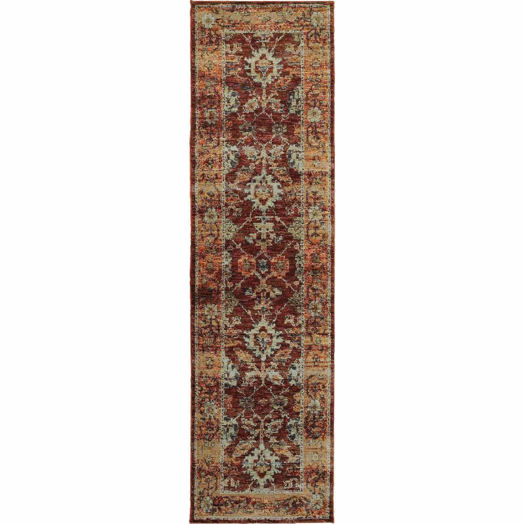 Woven - Andorra Red Gold Oriental Persian Traditional Rug