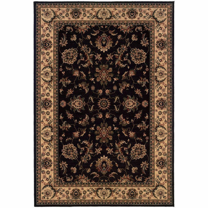 Ariana Black Ivory Oriental Traditional Traditional Rug - Free Shipping