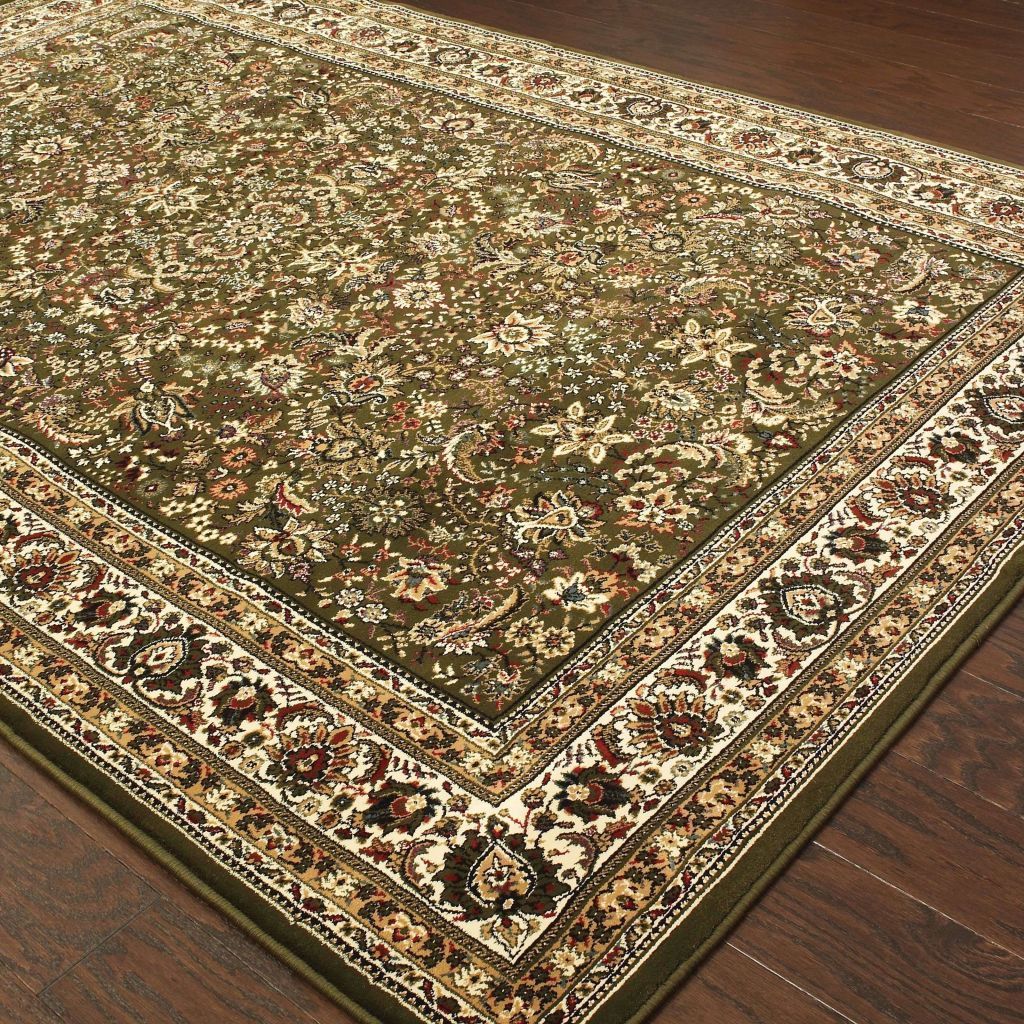 Woven - Ariana Green Ivory Oriental Traditional Traditional Rug