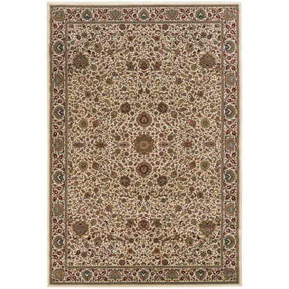 Ariana Ivory Green Oriental Traditional Traditional Rug - Free Shipping