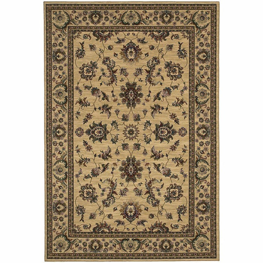 Ariana Ivory Green Oriental Traditional Traditional Rug - Free Shipping