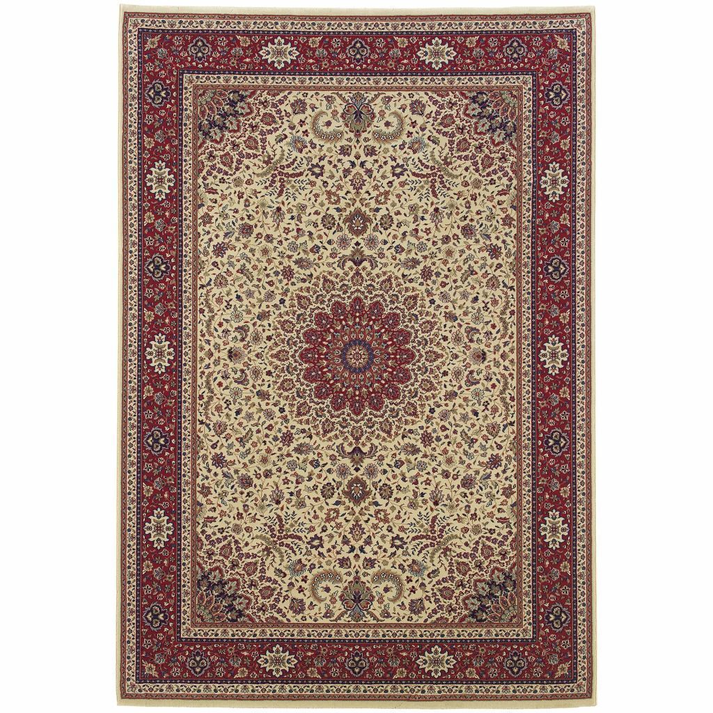 Ariana Ivory Red Oriental Traditional Traditional Rug - Free Shipping