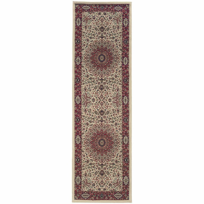 Woven - Ariana Ivory Red Oriental Traditional Traditional Rug