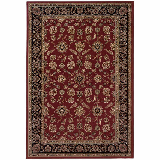 Ariana Red Black Oriental Traditional Traditional Rug - Free Shipping