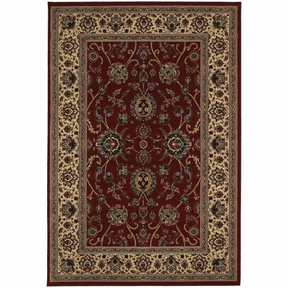 Ariana Red Ivory Oriental Traditional Traditional Rug - Free Shipping