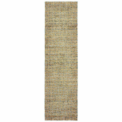Woven - Atlas Blue Gold Geometric Distressed Casual Rug