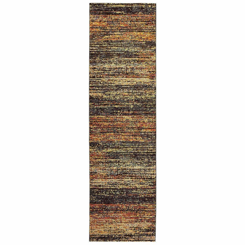 Woven - Atlas Gold Charcoal Abstract Distressed Casual Rug