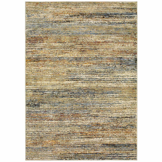 Atlas Gold Green Abstract Distressed Casual Rug - Free Shipping