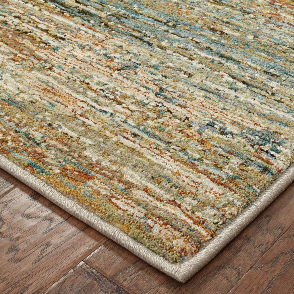 Woven - Atlas Gold Green Abstract Distressed Casual Rug