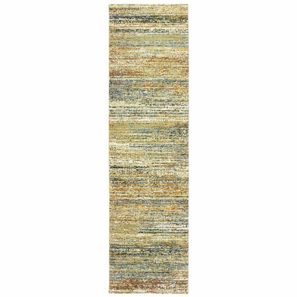 Woven - Atlas Gold Green Abstract Distressed Casual Rug