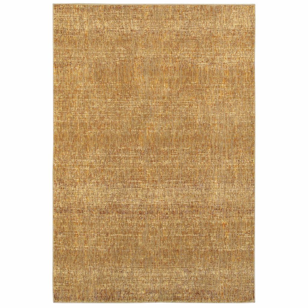 Atlas Gold Yellow Solid Distressed Casual Rug - Free Shipping