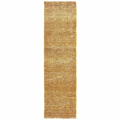 Woven - Atlas Gold Yellow Solid Distressed Casual Rug