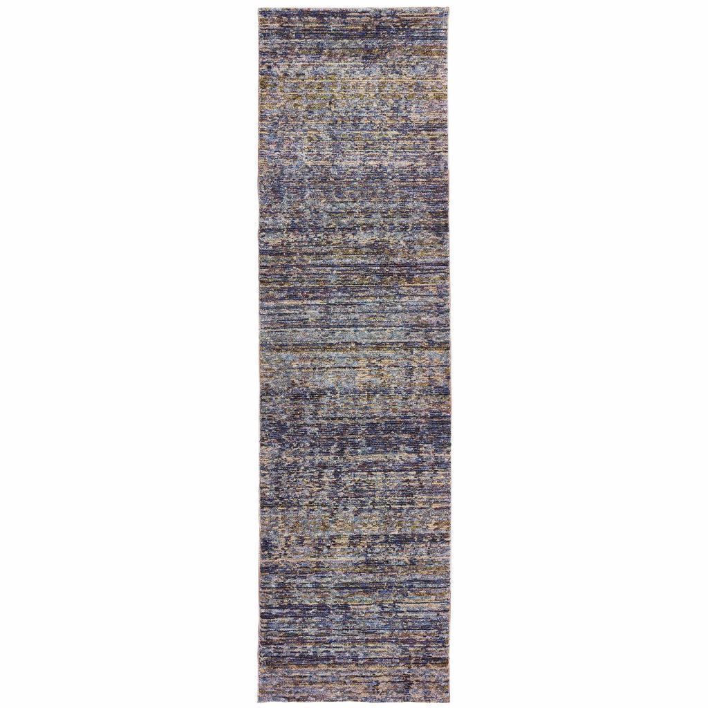 Woven - Atlas Purple Grey Solid Distressed Casual Rug