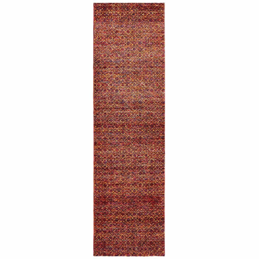 Woven - Atlas Red Rust Geometric Distressed Casual Rug
