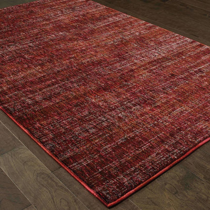 Woven - Atlas Red Rust Solid Distressed Casual Rug