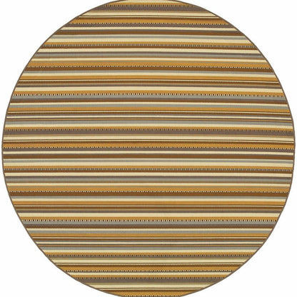 Woven - Bali Grey Gold Stripe  Outdoor Rug