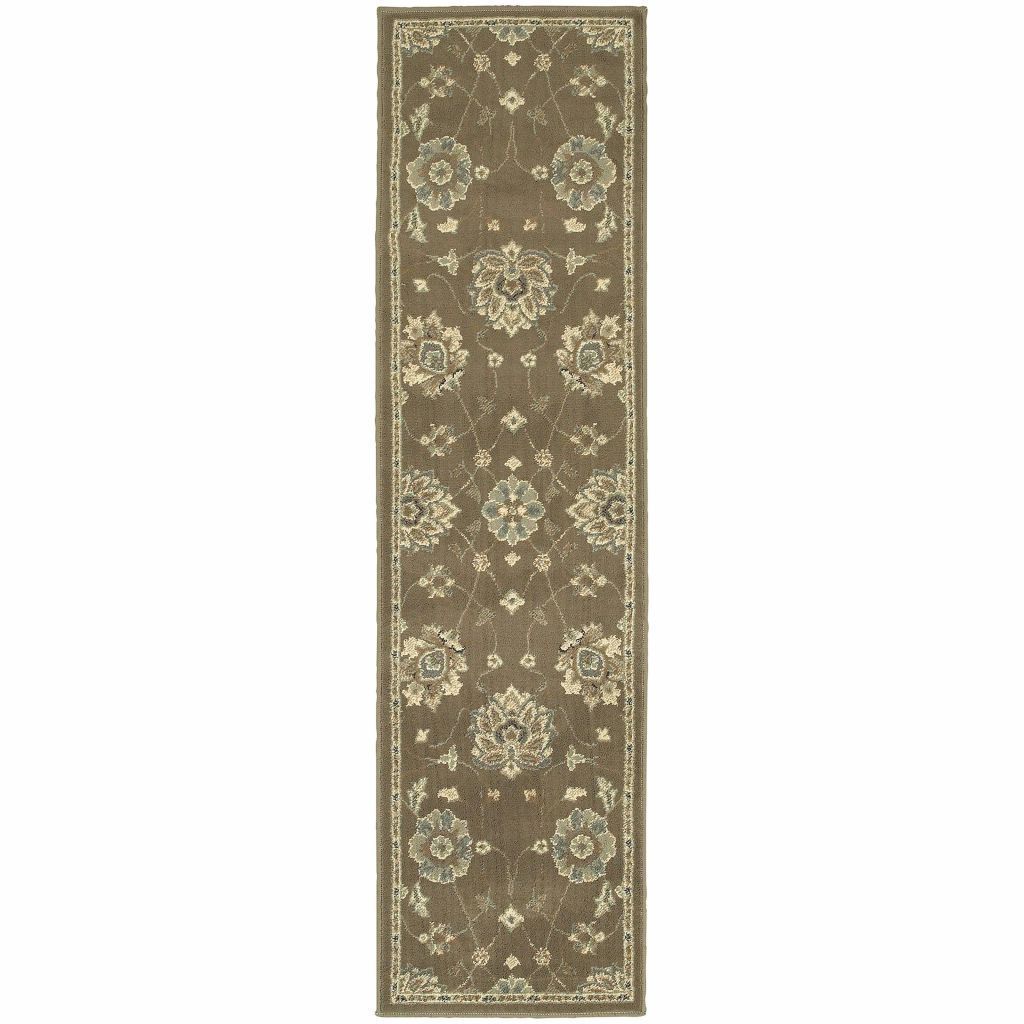 Woven - Brentwood Brown Beige Oriental Floral Traditional Rug