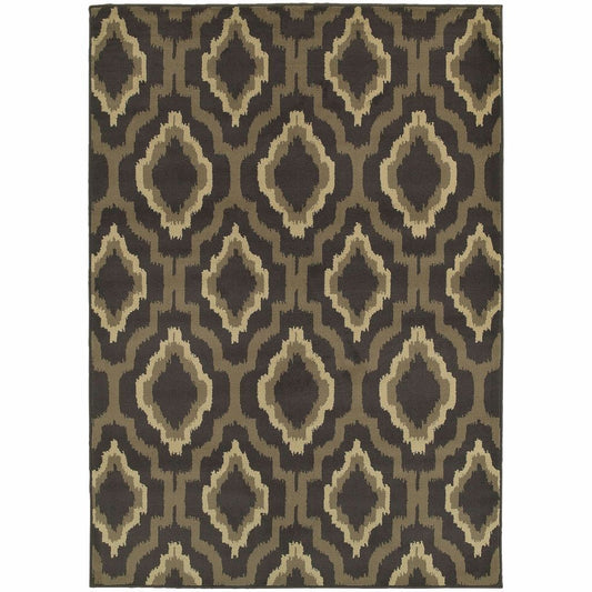 Brentwood Charcoal Grey Geometric Ikat Transitional Rug - Free Shipping