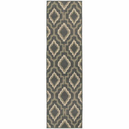 Woven - Brentwood Charcoal Grey Geometric Ikat Transitional Rug