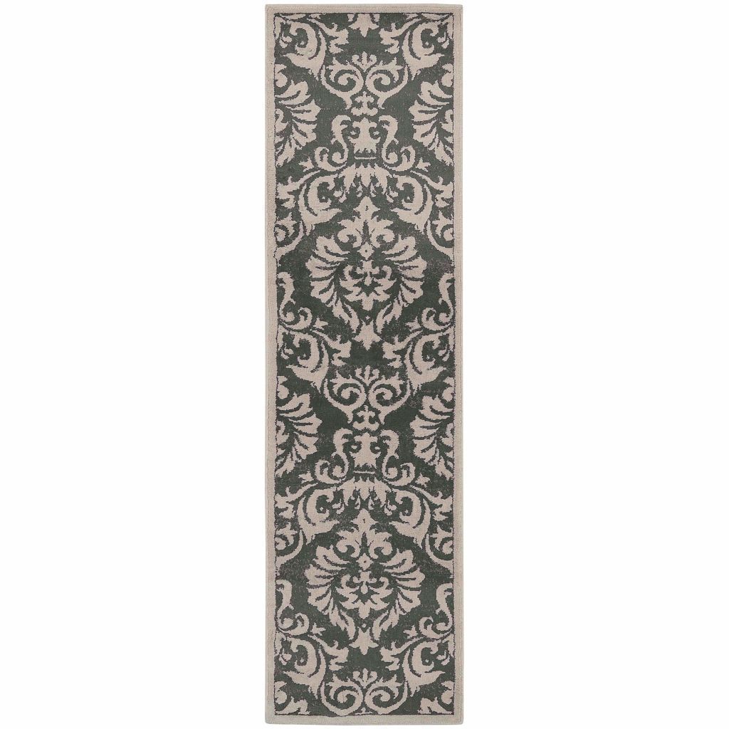 Woven - Brentwood Charcoal Ivory Floral  Transitional Rug
