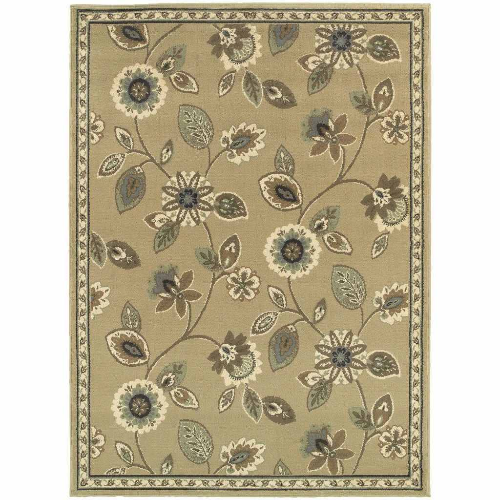 Brentwood Stone Blue Floral  Traditional Rug - Free Shipping