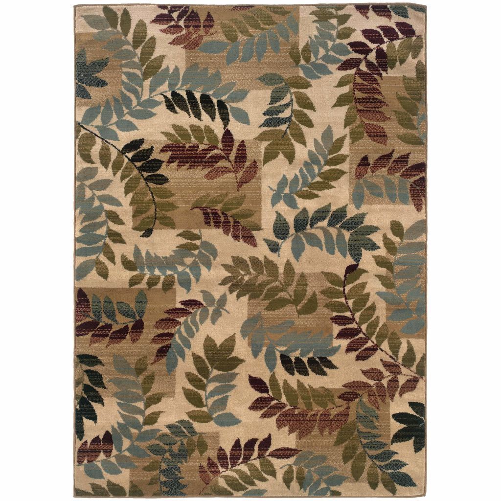 Camden Beige Gold Floral  Transitional Rug - Free Shipping