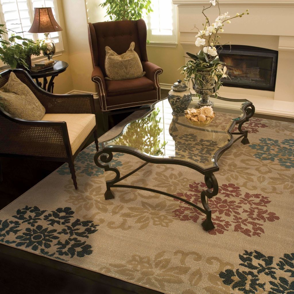 Woven - Camden Gold Red Floral  Transitional Rug