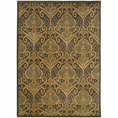 Casablanca Green Ivory Floral  Transitional Rug - Free Shipping