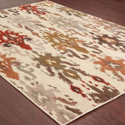 Woven - Casablanca Ivory Multi Floral Ikat Transitional Rug