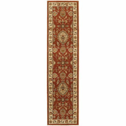 Woven - Casablanca Red Beige Floral  Traditional Rug