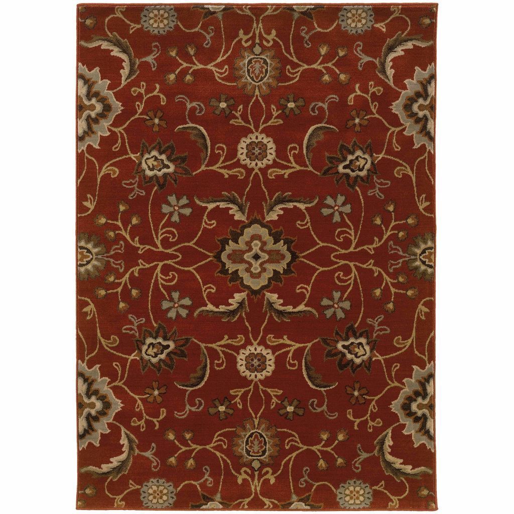 Casablanca Red Multi Floral  Transitional Rug - Free Shipping