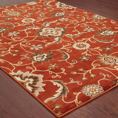 Woven - Casablanca Red Multi Floral  Transitional Rug