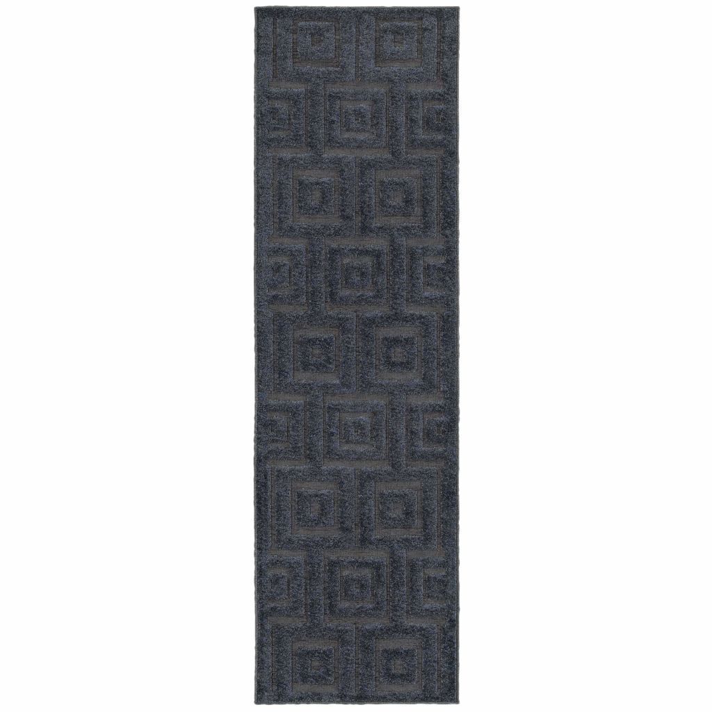 Woven - Elisa Navy Blue Geometric Solid Contemporary Rug
