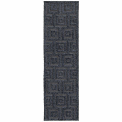 Woven - Elisa Navy Blue Geometric Solid Contemporary Rug
