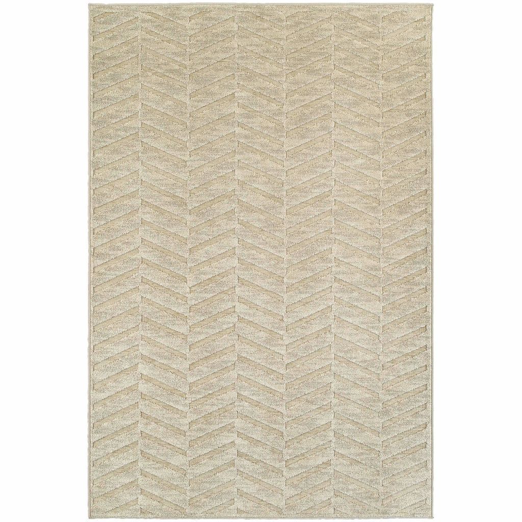 Elisa Sand Beige Geometric Solid Contemporary Rug - Free Shipping