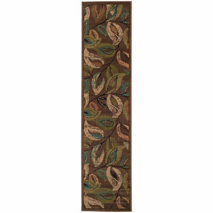 Woven - Emerson Brown Green Botanical  Transitional Rug