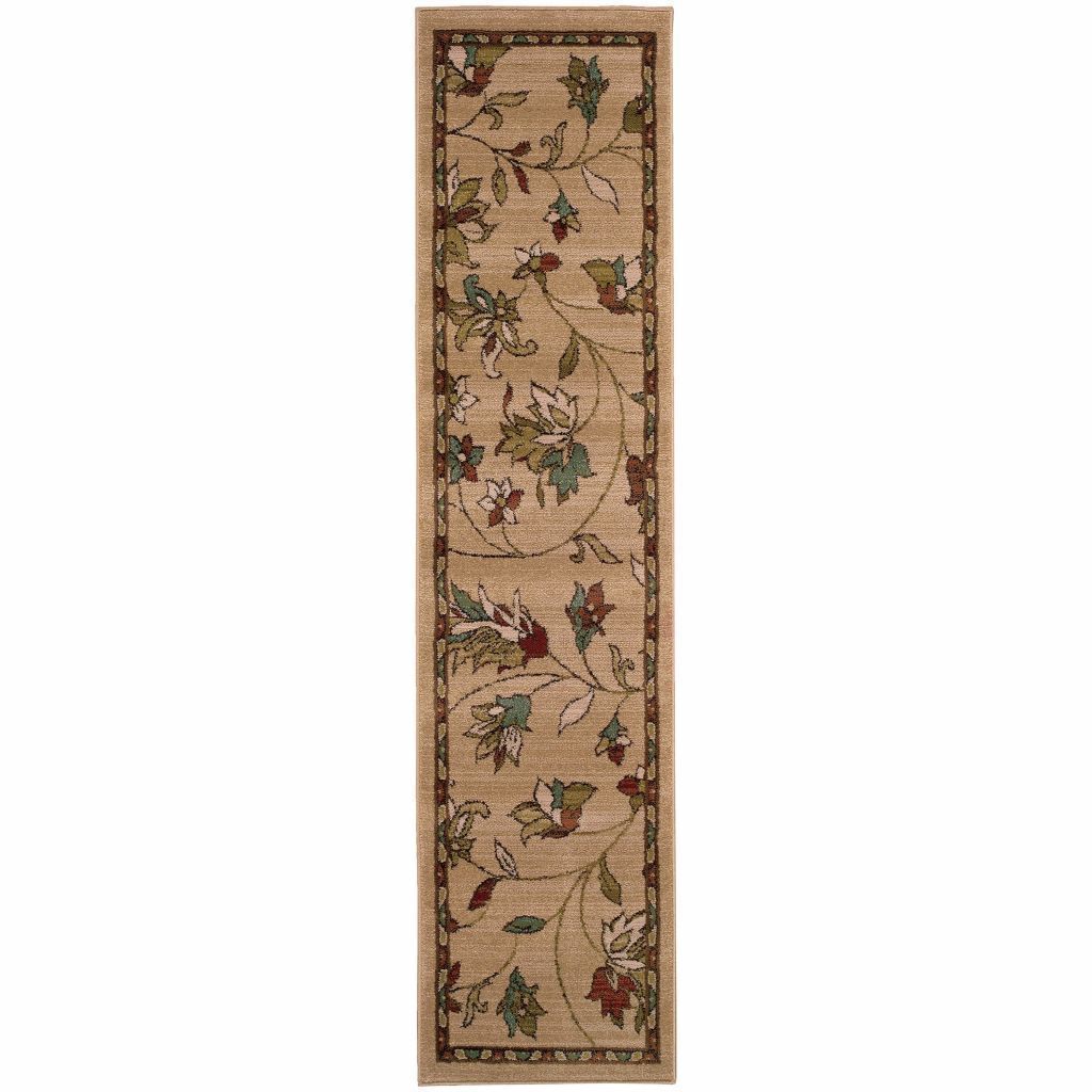 Woven - Emerson Gold Brown Floral  Transitional Rug