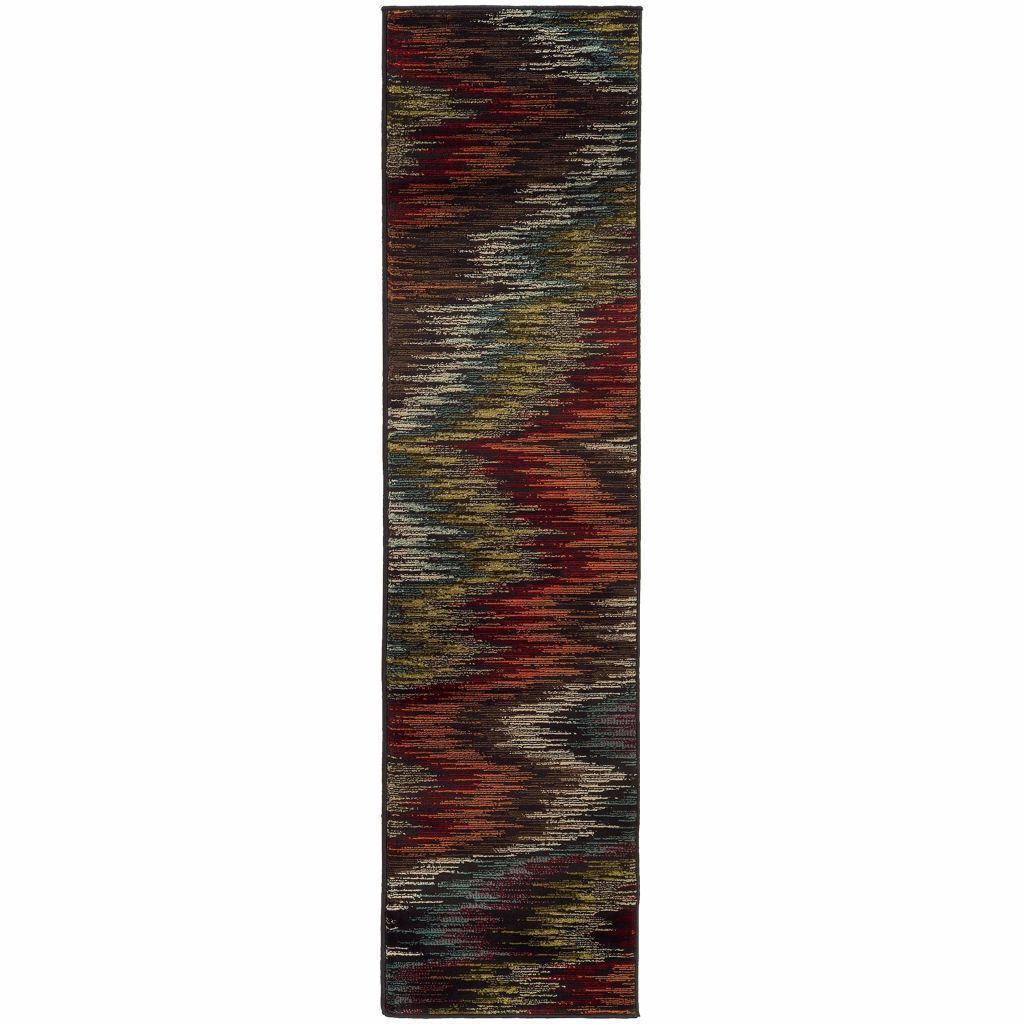 Woven - Emerson Multi Black Abstract Ikat Contemporary Rug
