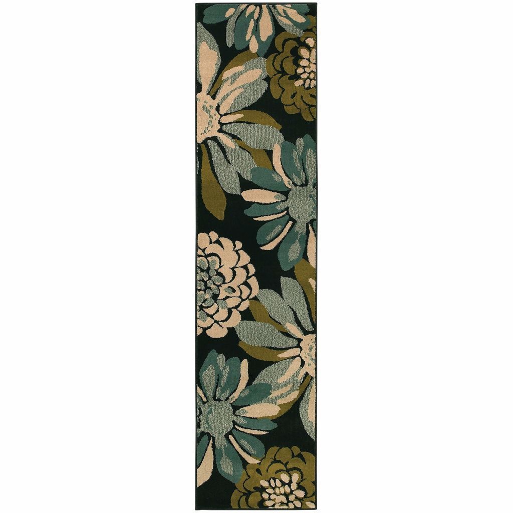 Woven - Emerson Teal Ivory Floral  Contemporary Rug