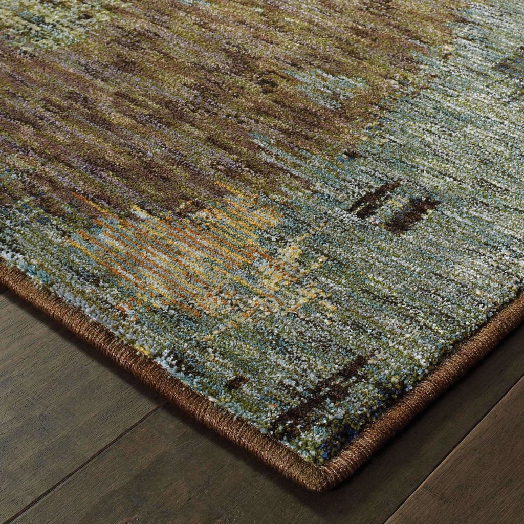 Woven - Evolution Blue Brown Abstract Abstract Contemporary Rug