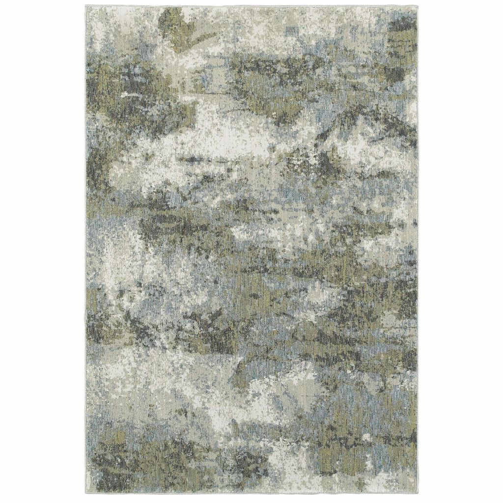 Evolution Blue Green Abstract Abstract Contemporary Rug - Free Shipping