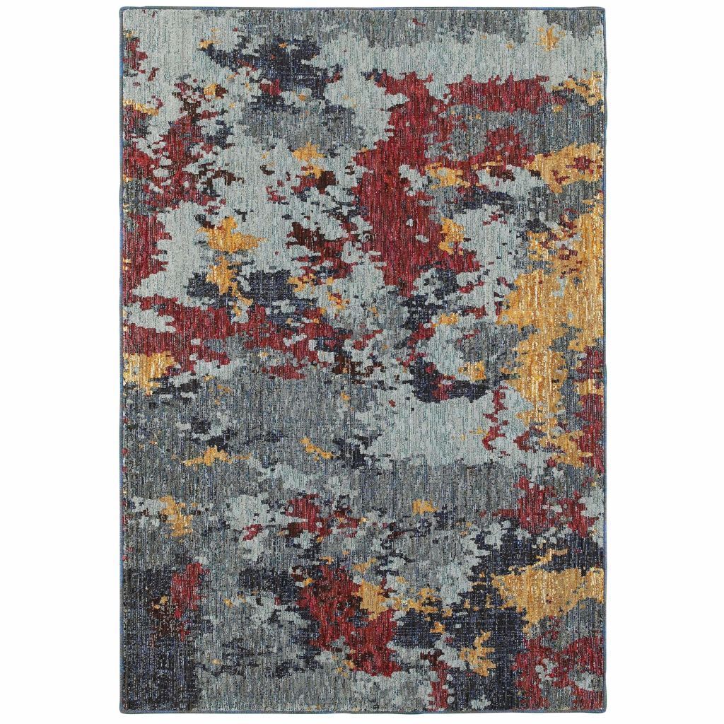 Evolution Blue Red Abstract Abstract Contemporary Rug - Free Shipping