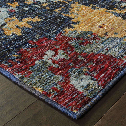 Woven - Evolution Blue Red Abstract Abstract Contemporary Rug