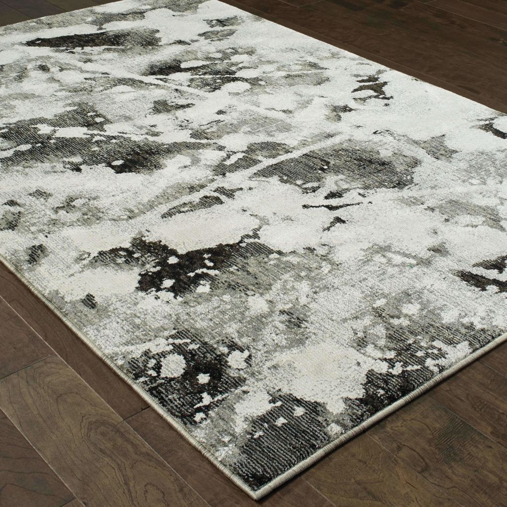 Woven - Evolution Charcoal White Abstract Abstract Contemporary Rug