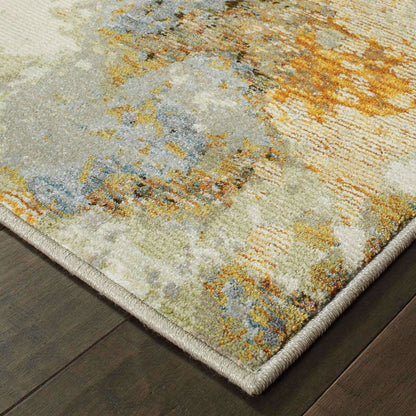 Woven - Evolution Gold Beige Abstract Abstract Contemporary Rug