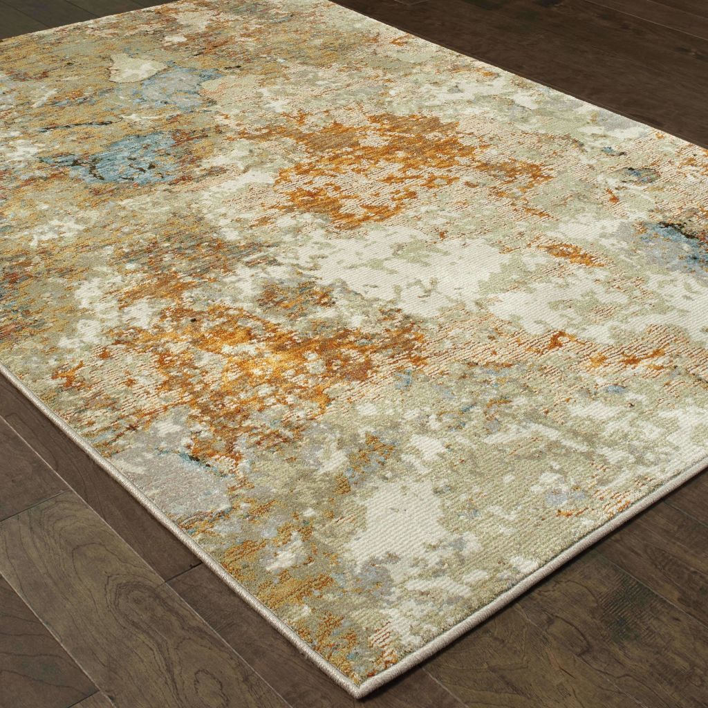 Woven - Evolution Gold Beige Abstract Abstract Contemporary Rug
