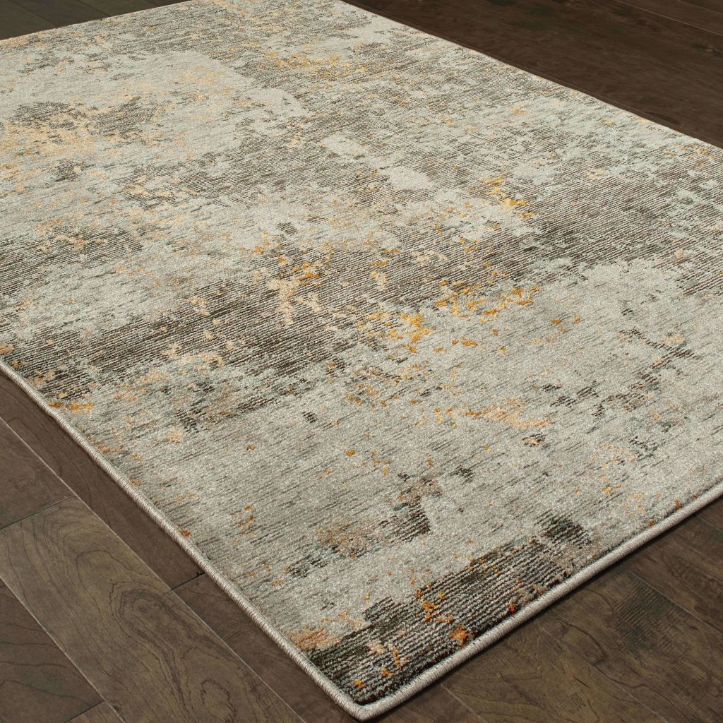 Woven - Evolution Grey Gold Abstract Abstract Contemporary Rug